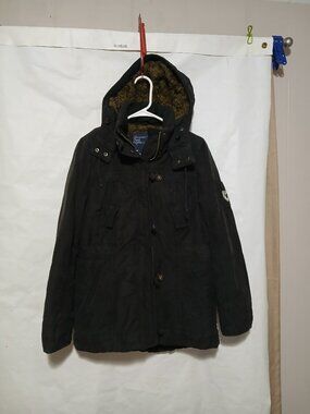 American Eagle Outfitters Black Faux Fur sherpa Lined Hooded Winter Jacket parka